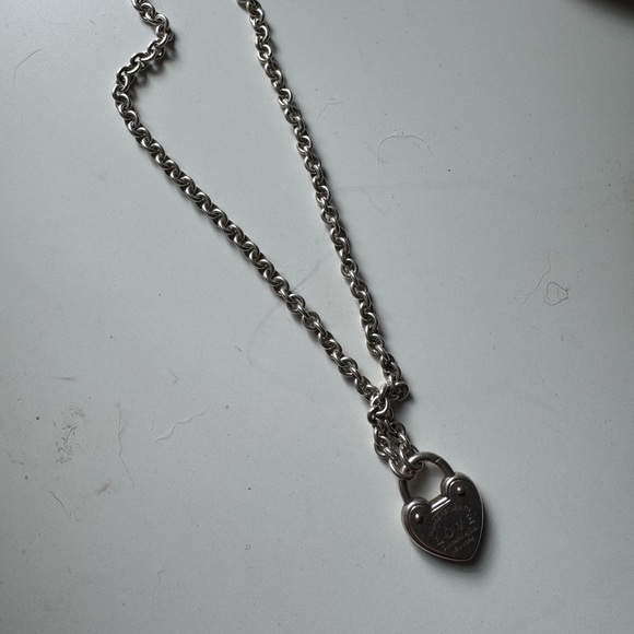 Tiffany & Co Silver Heart Lock Necklace - Picture 1 of 2